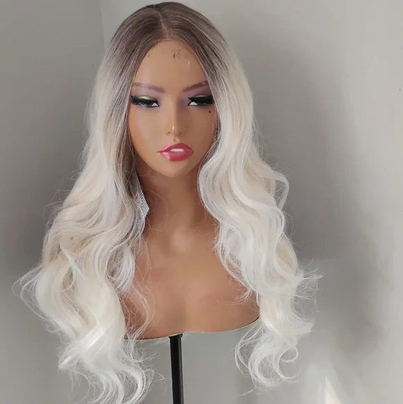 Blonde Ombre Lace Front Wig - Premium Heat-Resistant Synthetic - Picture 5 of 14